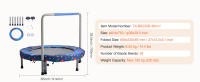 SucceBuy Trampolín para niños de 36 pulgadas, trampolín para interiores y exteriores de 3 pies, mini trampolín plegable con asa, trampolín de rebote - details 5