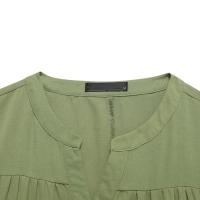 Vestido de Swing Largo para Mujer 2024 Cuello en V con Volantes Algodón y Cáñamo Elegante y Suelto - details 15