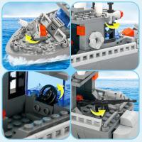 Kit de construcción de acorazado, juguetes del ejército, barco de la Marina, barco de guerra con casco sólido y cubierta, juego de bloques de construcción militar - details 1