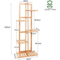 Decoración de Maceta de Bambú: Escalera Vertical para Flores Soporte de Estante para Esquina Exterior Interior Balcón Jardín Salón 40 x 20,2 x 121,9cm - details 12