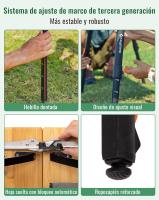 Mesa de Camping Plegable de bambú de 100 x 72 cm para 4 a 6 Personas, Marco Estable de Aluminio, 3 Alturas Ajustables con Bolsa de Transporte para jardín, Picnic, Camping - details 19