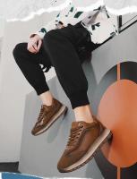 Zapatos de moda para hombre, zapatillas informales de cuero para todas las estaciones, zapatos para correr de moda de estilo coreano, calzado deportivo antideslizante resistente al desgaste para hombre - details 3
