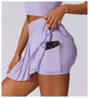 ALO yoga traje de tenis mujer nuevo v-line solapa chaleco sin mangas deporte fitness falda corta bádminton ropa - details 4