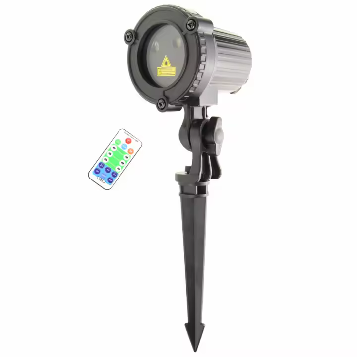 ESHINY Outdoor IP65 R&G Laser Moving Starry Stars Projector Remote Xmas Party House Wall Tree Garden Landscape Light B201N6 - 1