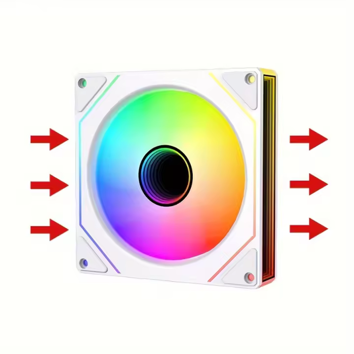 1pc OUYUANSU Prism 7Pro ARGB Fan 12cm con módulo LED Infinity Mirror, rodamiento hidráulico silencioso, ventilador de refrigeración para juegos de larga duración para caja de PC, compatible con consola de juegos - 1