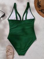 Bañador negro de una pieza para mujer, traje de baño de realce con Control de barriga, Tankini de una pieza - details 21