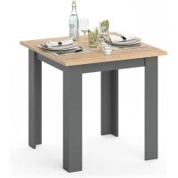 Mesa de comedor, roble dorado/gris, 80 x 80 cm - details 4