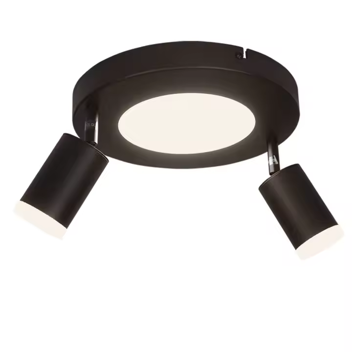 CBJKTX Foco de techo 2 bombillas negro 3000K protección ocular fácil instalación ajustable 350 °   GU10 - 1