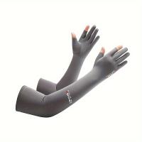 1 par de mangas de protección UV refrigeradas, guantes de ciclismo al aire libre para el verano, cubiertas de manga delgadas de 2 dedos extendidos, material de nylon 100.00%, material PA, 190g/ ㎡ , lavable a mano - para hombres y mujeres, guantes de - details 0