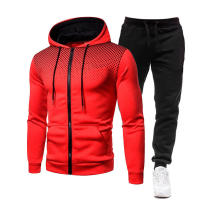 Traje deportivo de lunares para hombre y mujer, Sudadera con capucha y pantalones de chándal de terciopelo, Color sólido, otoño e invierno, 2024 - details 4