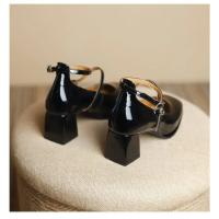 Zapatos Mary Jane de Cuero de Alta Calidad Sandalias de Tacón Bajo con Punta Cuadrada para Mujer - details 3