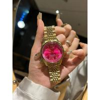 Empress West New Rose Red Crushed Ice Blue Esfera pequeña Banda de acero de cuarzo Reloj de mujer Color de fruta del dragón - details 11