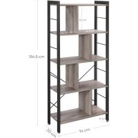 Estantería de 4 Niveles Gran Almacenamiento de Salón Estilo Industrial Fácil Montaje Marco de Acero - details 2