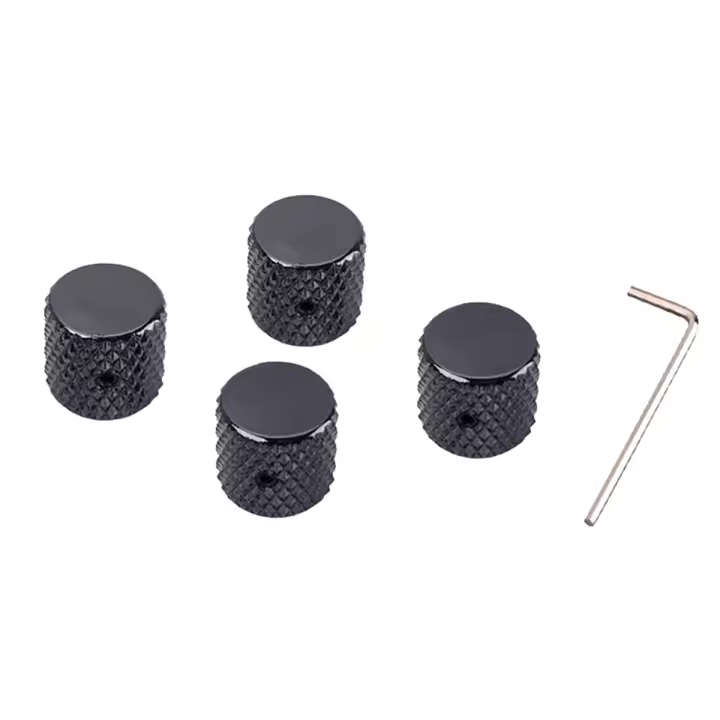 Perilla de Control de volumen, perilla de tono, perilla de Control plana, perilla de Control de guitarra, perilla de Pedal de guitarra, negro, paquete de 4 - 1