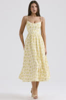 Vestido suspendido con espalda abierta para mujer, falda de longitud media con flores fragmentadas, estilo dulce y picante, verano 2025 - details 8