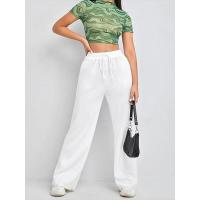 Pantalones de cintura alta y pierna ancha para mujer, pantalones holgados de calidad con cordón, primavera y otoño - details 14
