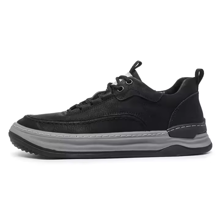 Nuevos zapatos de cuero informales para hombres chinos, cuello alto de moda, marca de calzado deportivo clásico en el mercado estadounidense - 1
