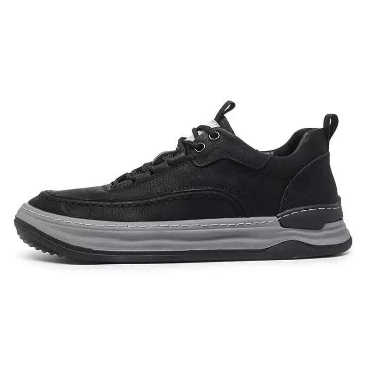 Nuevos zapatos de cuero informales para hombres chinos, cuello alto de moda, marca de calzado deportivo clásico en el mercado estadounidense - 1