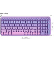Teclado inalámbrico ergonómico para Pc/portátil/escritorio, 2,4 teclas, Retro, redondo, función Multimedia, 106G - details 7