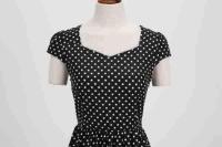 X Vestido acampanado con estampado de lunares y manga cuadrada elegante de verano para mujer - details 35
