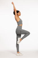 Leggings De Gimnasio Para Mujer Cintura Alta Sin Costuras Push up Sexy Encaje De Pierna Estilo Casual De Color Negro - details 9