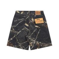 Pantalones capri para hombre con diamantes cortados en llamas de moda superior en 2025, pantalones vaqueros casuales de hip-hop para parejas, pantalones cortos lavados de calle americana para deportes de verano al aire libre - details 1