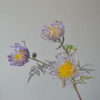 Flor de cojín Artificial de 63cm, 3 cabezas, garra de cangrejo realista, flor de crisantemo, tacto Real, flores falsas hechas a mano para sala de estar - details 7