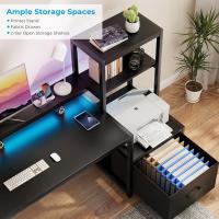 computadora cajones y estantes Impresora en doméstico Reversible 175 cm Luces ledestantes Aprender a Trabajar en JuegosNegro - details 6