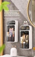 Organizador de cosméticos premium con soporte de pared giratorio de gran capacidad y tapa - details 1