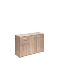 Cómoda Roble Vela 2 Puertas 115,5x60x30cm Mueble de Oficina Aparador Estantes Regulables Armario - details 12