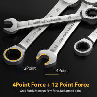 Llave de trinquete Ratchet Wrench Metric Universal para Reparación de Coches Herramientas de Mano de Acero Cromo-Vanadio de 7 Piezas - details 2
