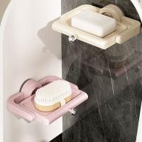 Caja de jabón giratoria con ventosa estilo crema, soporte para jabonera no perforado montado en la pared, estante de almacenamiento de jabón extraíble impermeable - details 2