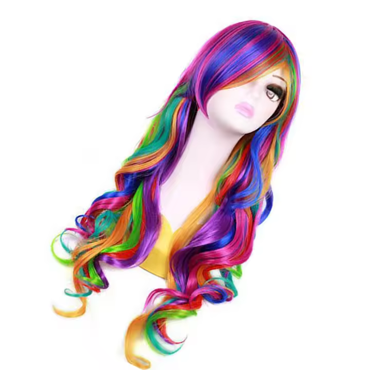 Colorido ondulado Cosplay mujeres, peluca ligera, suave y suave para niñas, uso diario, peinado - 1
