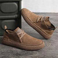 Zapatos Informales De Piel Auténtica De Ante Para Hombre, Zapatos Planos Con Cordones, Ligeros Y Cómodos Para Conducir, Zapatos Oxford Para Exteriores - details 1