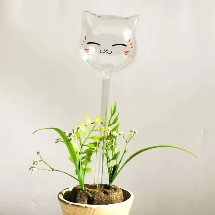 Bombillas de plantas, bolas de vidrio, sistema de riego por goteo automático para jardín, con picos de riego automáticos - 1