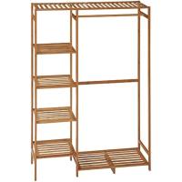 Bambúpara Ropa Estante 6 Niveles, Varilla Colgante, Tamaño 90x30x145 cm, Natural para Sala de Estar, Dormitorio, Entrada - details 0