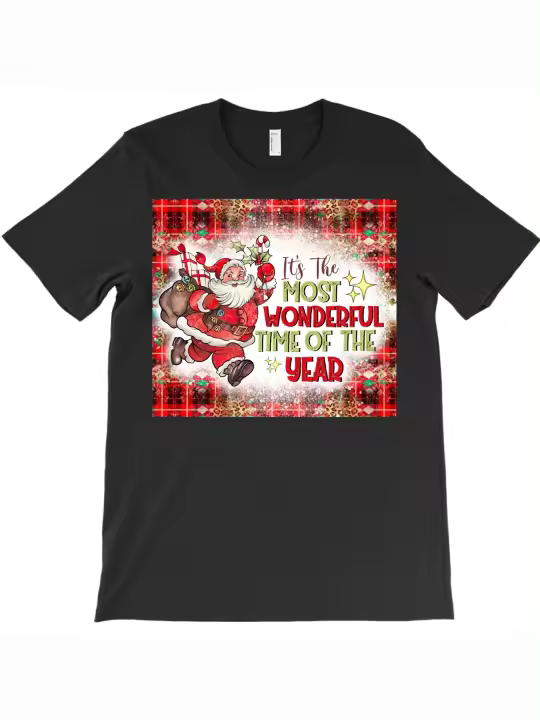 Es la época más maravillosa del año camiseta regalo para papá manga corta con cuello redondo suave y cómoda - 1