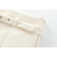 BUNO-Minifaldas y pantalones cortos para mujer, pantalón corto informal liso, cintura alta, holgado, para oficina, moda de verano, ropa, faja decorativa - details 10