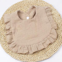 Babero de gasa para niños y niñas, algodón puro, color caramelo, cómodo babero para Saliva, toalla de Saliva de encaje de color sólido para bebé, productos para bebé - details 18