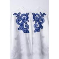 BUNO-2025 otoño nueva ropa de mujer estilo europeo y americano camisa casual con bordado en contraste conjunto de media falda - details 12