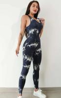 Levantamiento de cadera deportivo para fiesta de yoga teñido con lazo sin costuras, mono trasero de una pieza, mallas para mujer, ropa deportiva para gimnasio - details 7