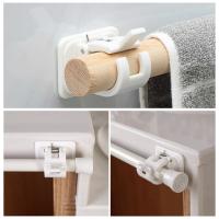 Soporte de estante de barra de cortina, soportes ajustables sin clavos, ganchos de pared autoadhesivos - details 2