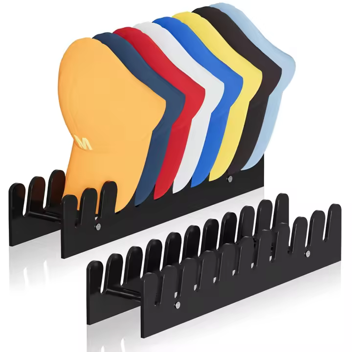 Estante de exhibición de gorra de béisbol acrílico, soporte multifunción para gorras de béisbol, bordes lisos y redondeados duraderos, 10 gorras - 1
