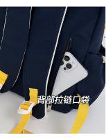 Mochila coreana simple de color sólido con alfabeto para estudiantes, mochila ligera de gran capacidad para viajes, mochila informal versátil - details 6