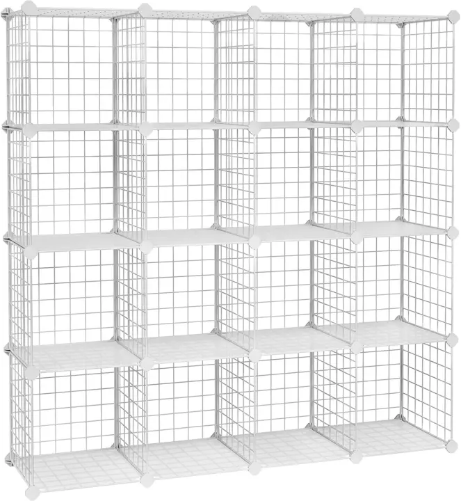 Armario de Alambre Modular de 16 Cubos Montaje en Bricolaje Almacenamiento de Herramientas - 1