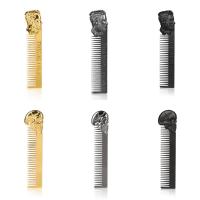 Peine de Metal para estilismo de peluquero de tamaño de bolsillo, peine profesional de aleación de Zinc para Barba para hombres, herramientas portátiles para dar forma al cuidado del bigote y antienredos - details 1