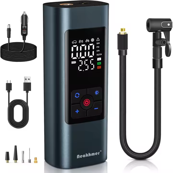 De Batería Bomba De Aire: Bomba De Aire Eléctrica De 150 PSI, con Función De Desinflado, Bomba Portátil para Coche, Moto, Bicicleta - 1