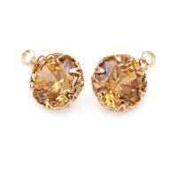 Colgante de Zirconia de Bronce Dorado 18K Joyería de Moda DIY con Diamantes Falsos - details 2
