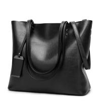 Bolso de cuero encerado para mujer, bolsa de hombro con doble correa, sencillo, para compras, 2022 - details 4