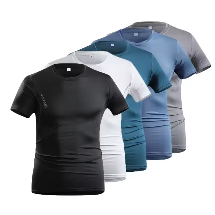 Camisetas Deportivas de Manga Corta para Hombres Secado Rápido, Ligero y Transpirable en Varios Colores Tallas M-5XL - 1